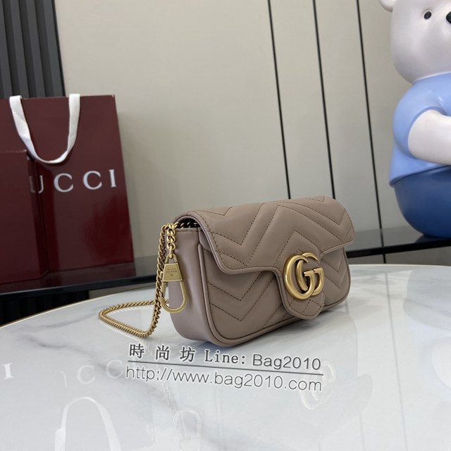 Gucci專櫃古馳最新款Marmont系列超迷你手袋絎縫V型鏈條斜挎女包 jh2211型號：476433